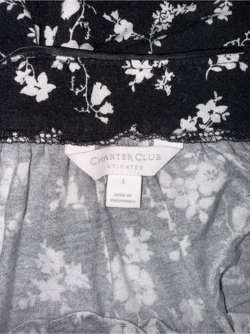 1643-Charter Club Black and White Floral Maxi Skirt